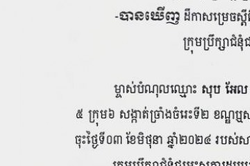 លិខិតជូនដំណឹងអំពីការបញ្ជូនដីកាកោះតាមការផ្សាយជាសាធារណៈ